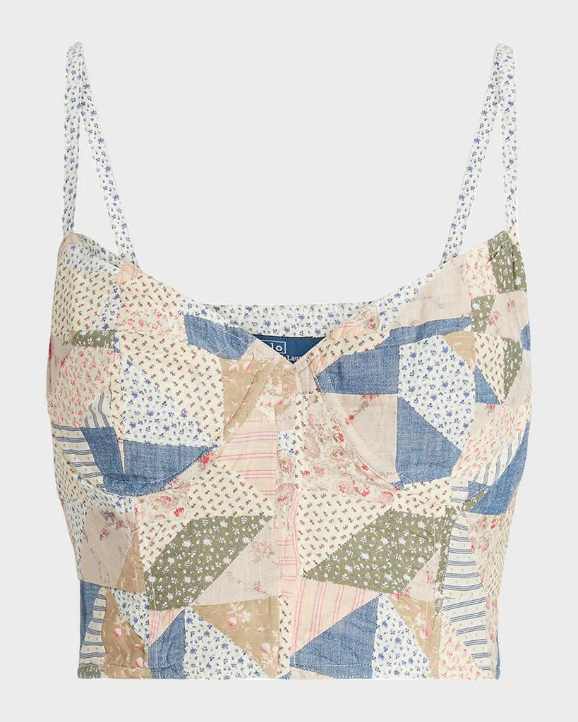 商品Ralph Lauren|Patchwork-Motif Cotton Bustier,价格¥689,第2张图片详细描述