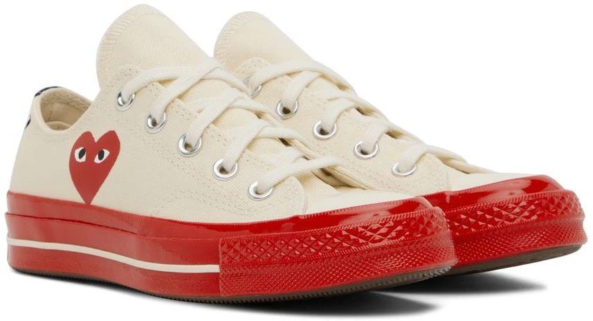 商品Comme des Garcons|Off-White & Red Converse Edition Chuck 70 Sneakers,价格¥1092,第4张图片详细描述