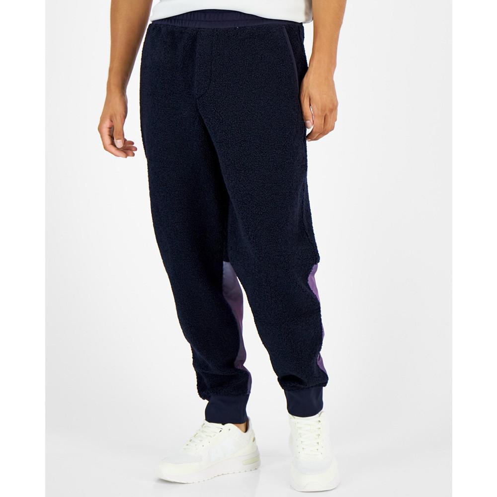 商品Armani Exchange|Men's Teddy Fleece Colorblock Sweatpants,价格¥1152,第1张图片