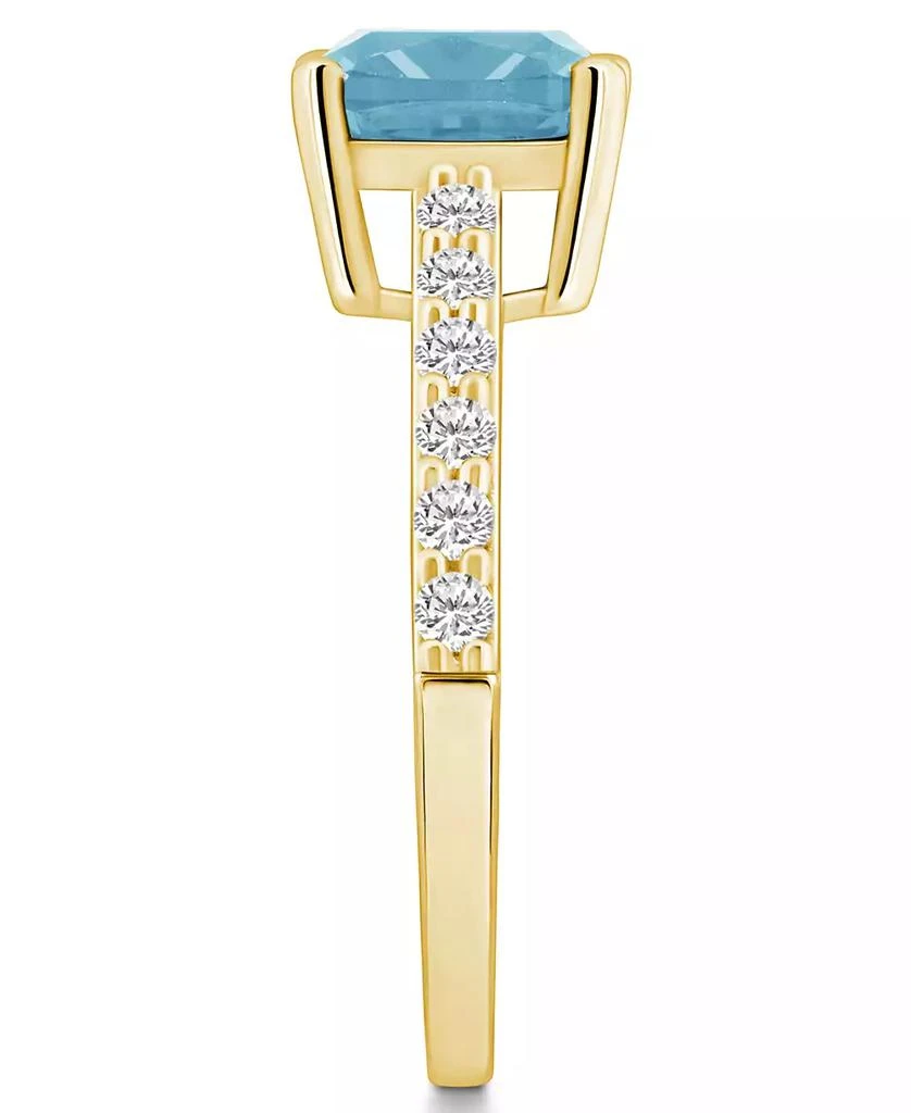 商品Macy's|Aquamarine (2 Ct. T.W.) and Diamond (1/3 Ct. T.W.) Ring in 14K Yellow Gold,价格¥10469,第4张图片详细描述