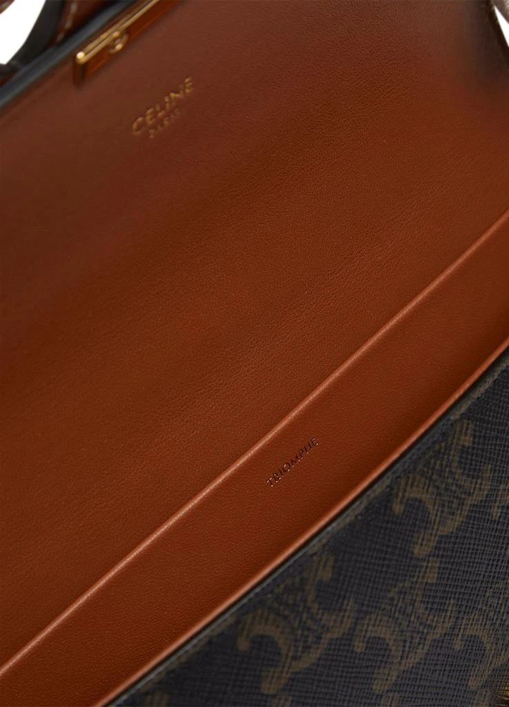商品Celine|Triomphe 皮革单肩包，配 Triomphe 帆布和小牛皮链条,价格¥23507,第4张图片详细描述