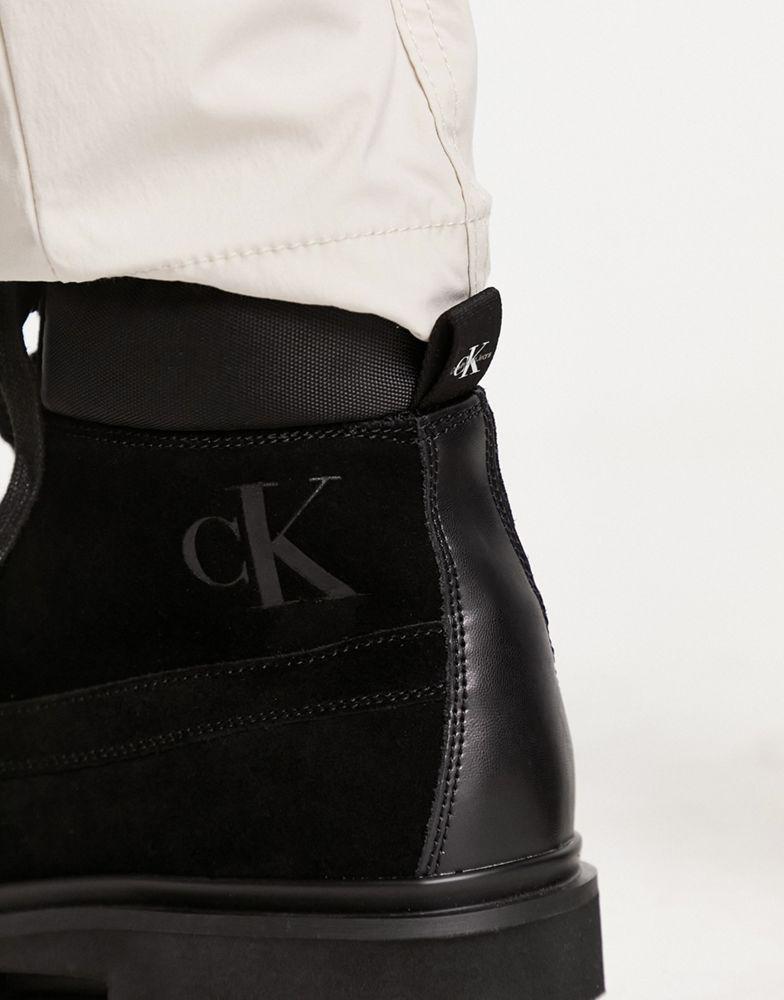 Calvin Klein Jeans lace up hiker boot in black商品第4张图片规格展示