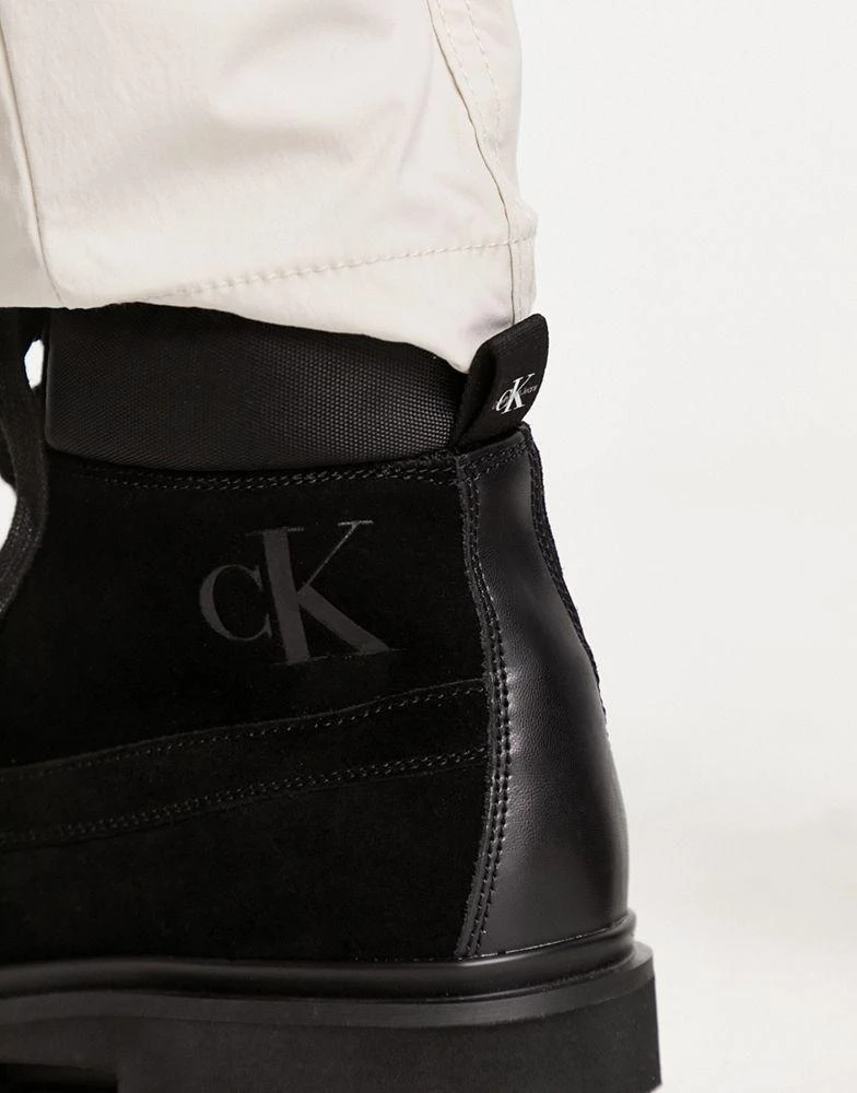 商品Calvin Klein|Calvin Klein Jeans lace up hiker boot in black,价格¥642,第4张图片详细描述