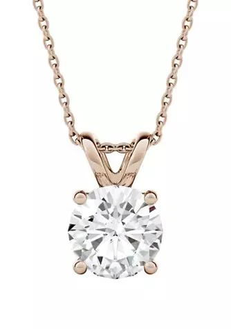 商品Charles & Colvard|Colvard 1.9 Ct. T.w. Moissanite Pendant Necklace In 14K Rose Gold,价格¥6493,第1张图片