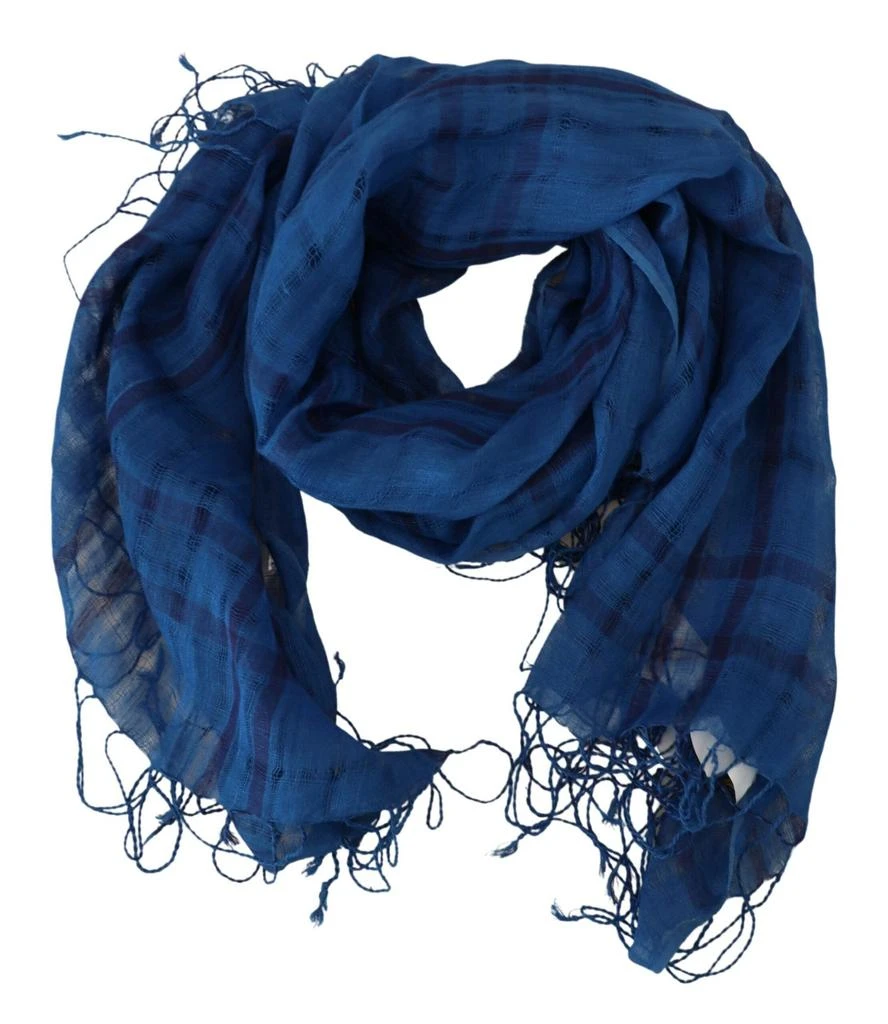 商品Costume National|Costume National Blue Linen Shawl Foulard Fringes Scarf,价格¥670,第3张图片详细描述