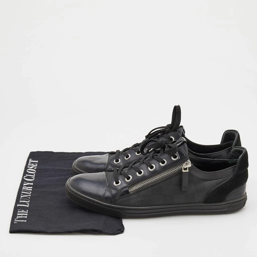 Louis Vuitton Black Damier Print Nylon, Suede And Leather Adventure Zip Low Top Sneakers Size 42 商品