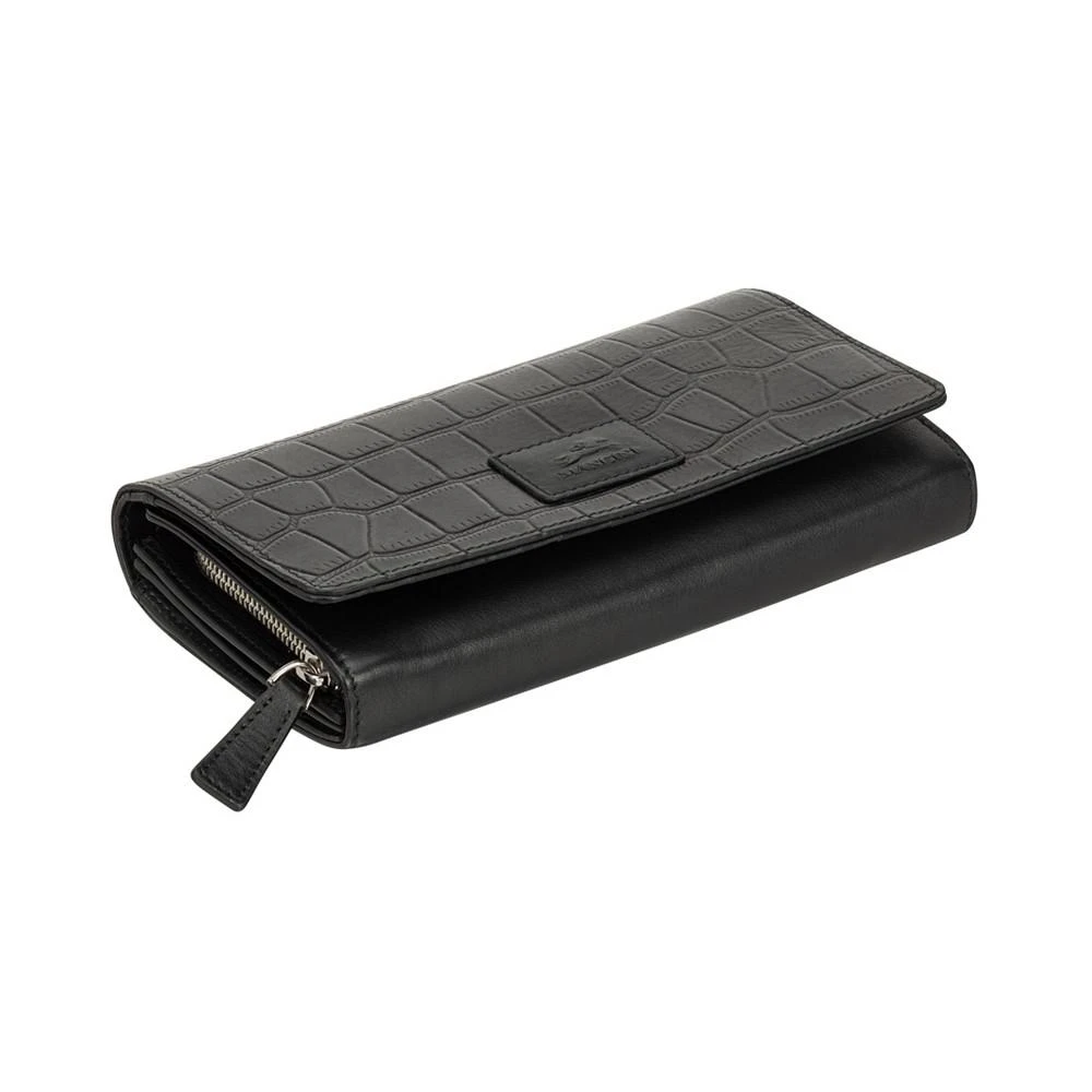 商品Mancini Leather Goods|Women's Croco Collection RFID Secure Clutch Wallet,价格¥771,第5张图片详细描述