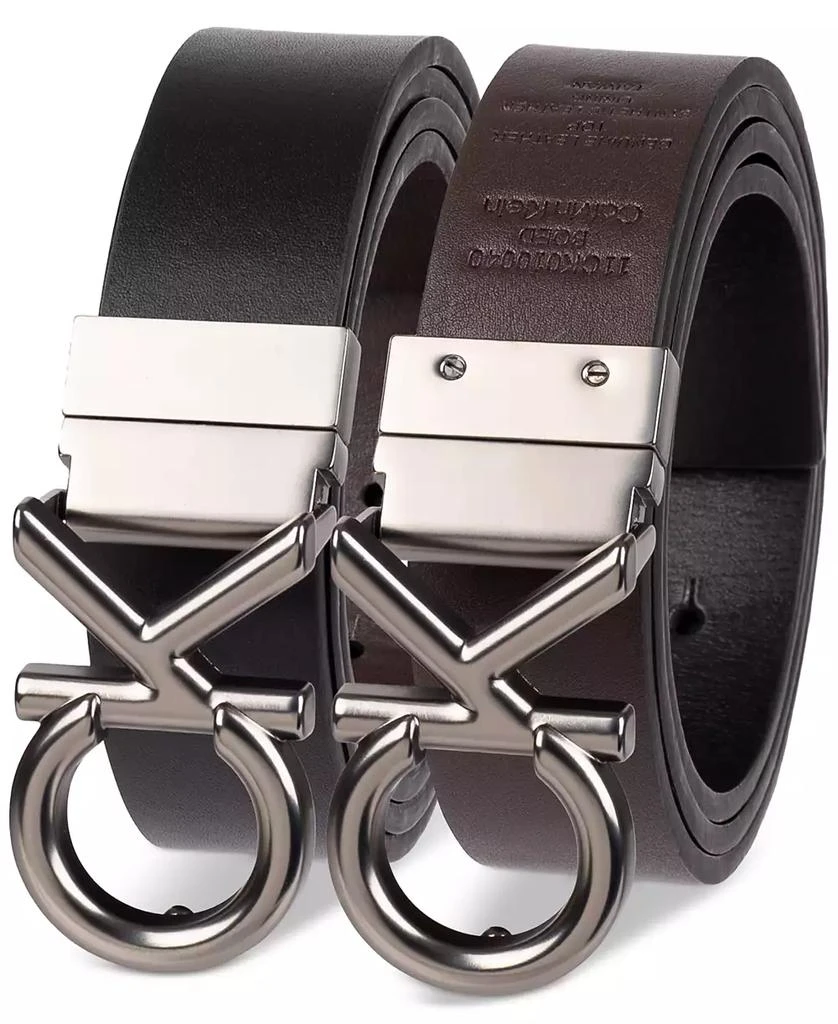 商品Calvin Klein|Men's Monogram Buckle Reversible Leather Belt,价格¥246,第5张图片详细描述