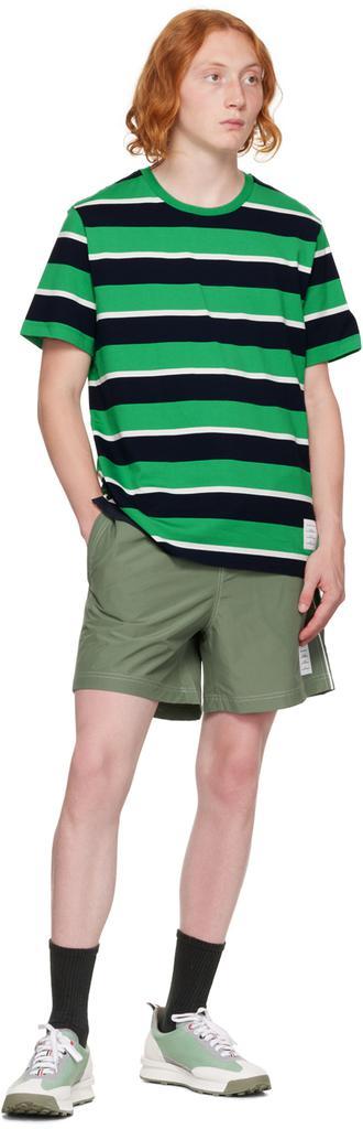 商品Thom Browne|Green Topstitch Track Shorts,价格¥7116,第6张图片详细描述