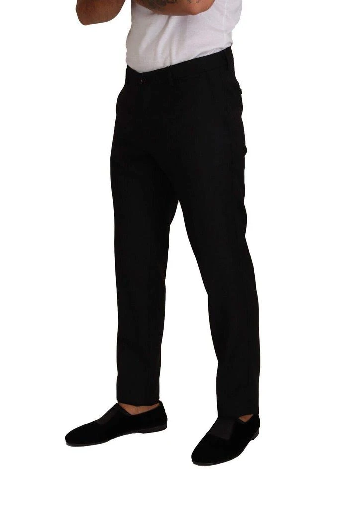 商品Dolce & Gabbana|Dolce & Gabbana Black Wool DG LOGO Trouser Dress Pants,价格¥2830,第5张图片详细描述