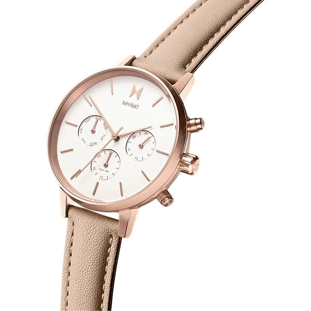 商品MVMT|Women's Nova Luna Blush Leather Strap Watch 38mm,价格¥784,第2张图片详细描述