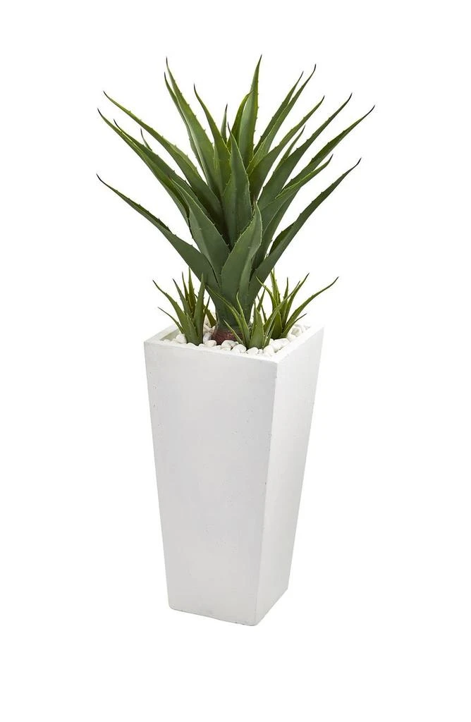 商品NEARLY NATURAL|40" Spiky Agave Artificial Plant in White Planter,价格¥1192,第1张图片