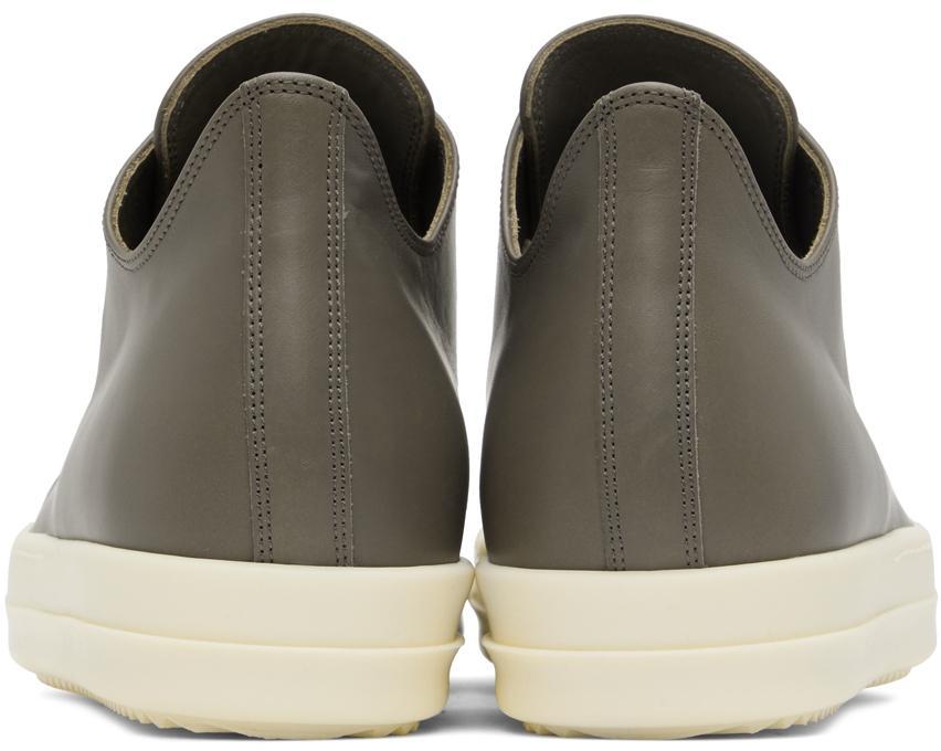 商品Rick Owens|Gray Leather Low-Top Sneakers,价格¥6327,第4张图片详细描述