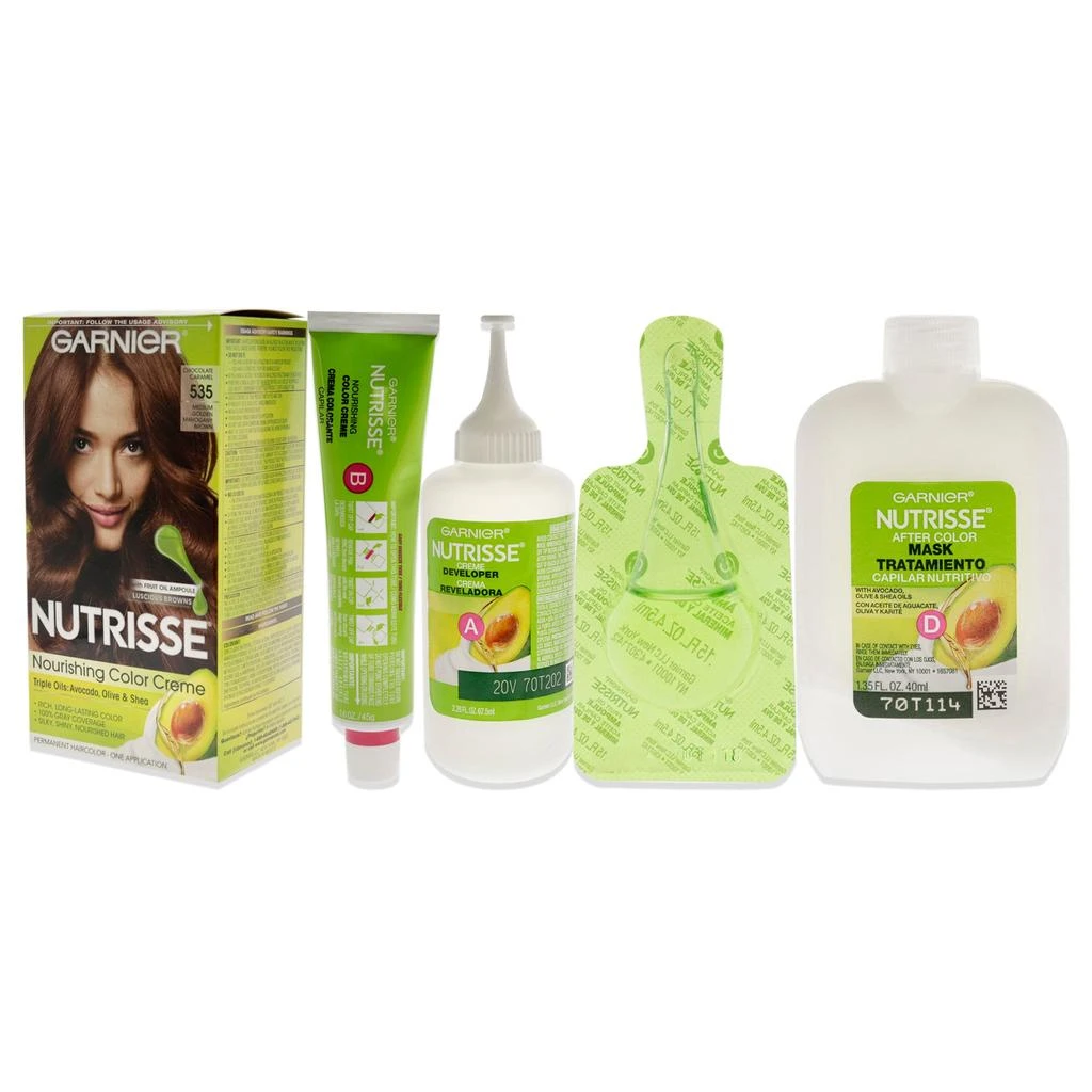商品Garnier|Nutrisse Nourishing Color Creme # 535 Medium Golden Mahogany Brown by Garnier for Unisex - 1 Application Hair Color,价格¥114,第1张图片