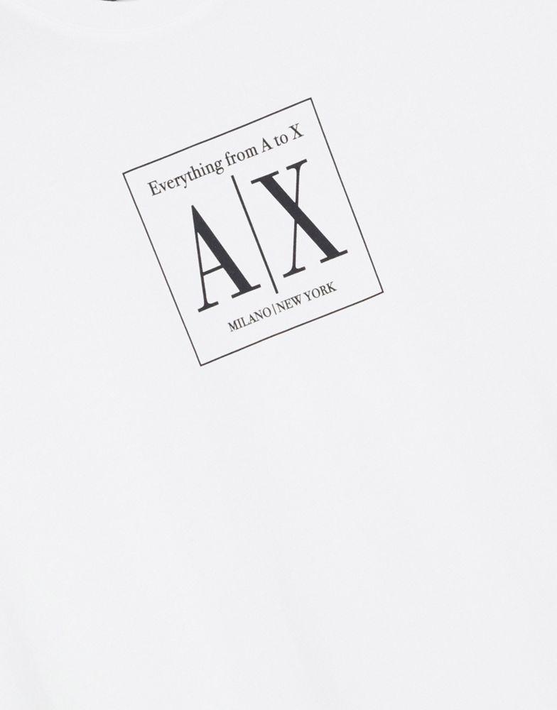 Armani Exchange block AX print t-shirt in white商品第3张图片规格展示
