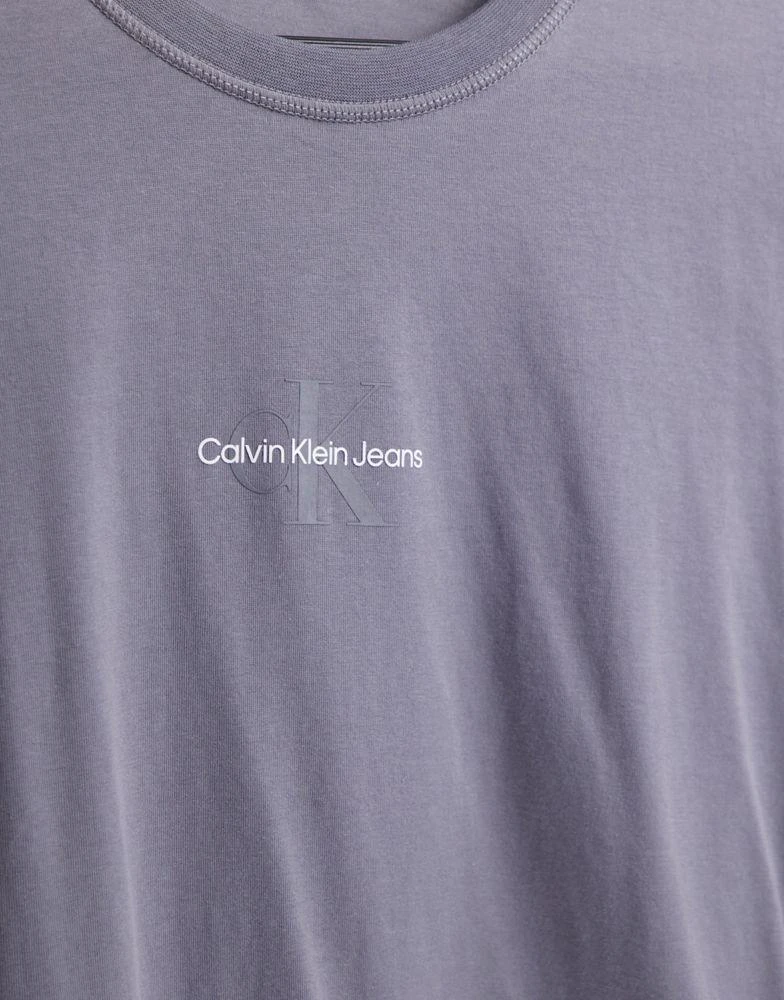 商品Calvin Klein|Calvin Klein Jeans tonal monogram logo t-shirt in grey,价格¥274,第4张图片详细描述