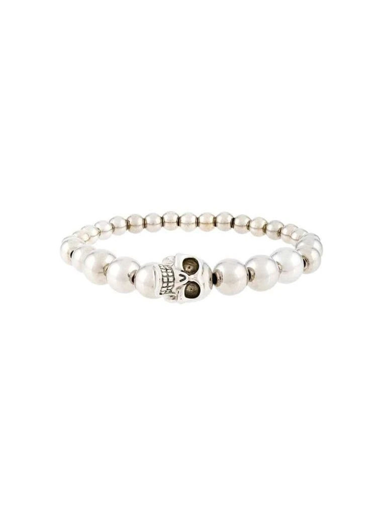 商品Alexander McQueen|Skull  Silver colored Brass Bracelet  Man Alexander Mcqueen,价格¥1396,第1张图片