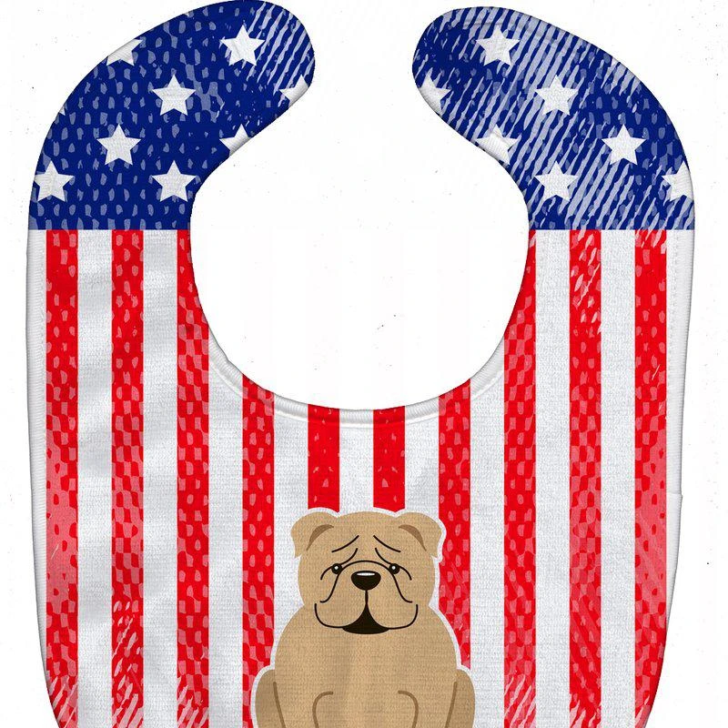 商品Caroline's Treasures|Patriotic USA English Bulldog Fawn Baby Bib,价格¥83,第1张图片