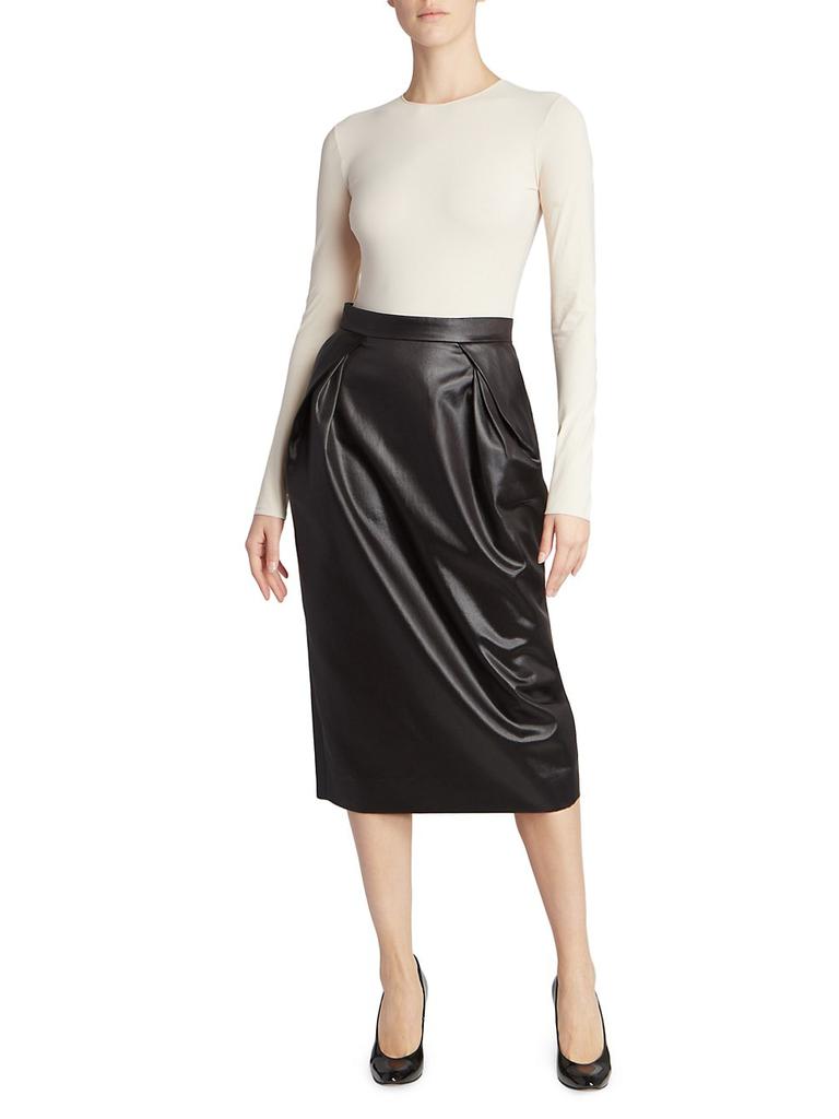 Faux Leather Cocoon Skirt商品第2张图片规格展示