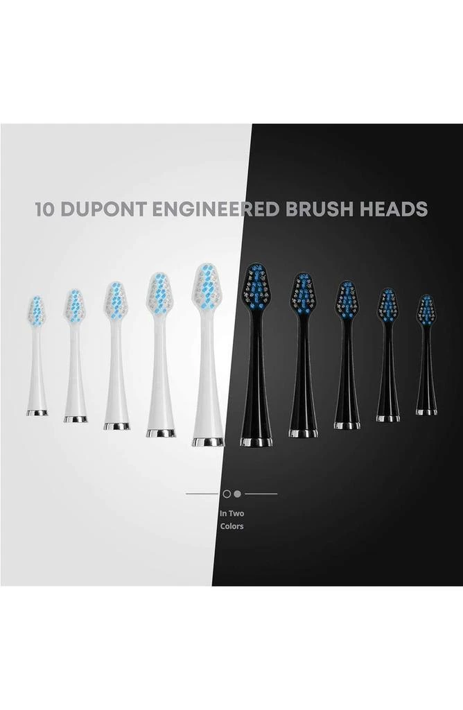 DUO Dual Ultrasonic Toothbrushes with 10 DuPont Brush Heads & 2 Travel Cases 商品