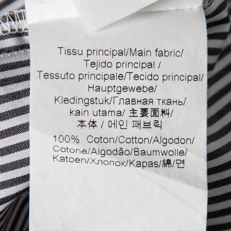 Kenzo Grey Striped Cotton Hem Tie Detail Button Front Shirt XL商品第6张图片规格展示