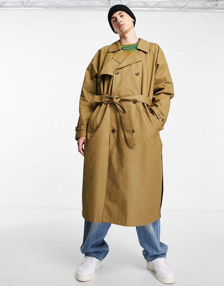 商品ASOS|ASOS DESIGN extreme oversized trench coat with contrast back panel detail,价格¥330,第6张图片详细描述