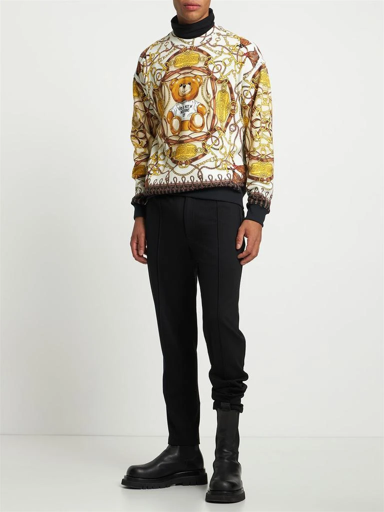 商品Moschino|Teddy Scarf Print Cotton Sweatshirt,价格¥5383,第1张图片详细描述