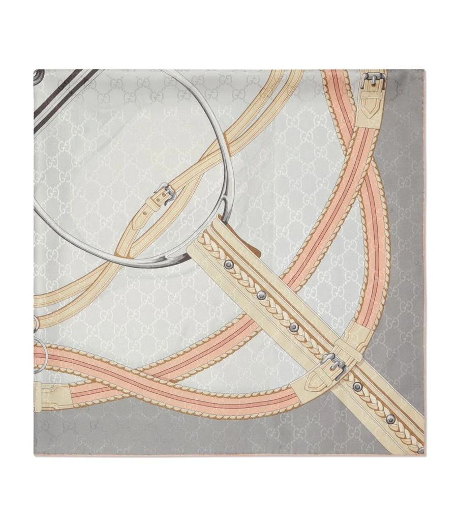 商品Gucci|Silk Horsebit Scarf,价格¥3725,第3张图片详细描述