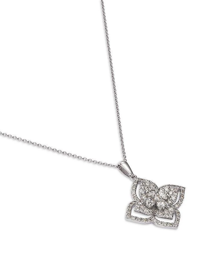 商品Bloomingdale's|Diamond Flower Pendant Necklace in 14K White Gold, 1.50 ct. t.w.,价格¥57546,第3张图片详细描述