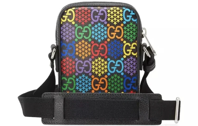 商品[国内直发] Gucci|古驰 Psychedelic魔幻跳跳糖老花Logo 帆布拼皮革 相机包单肩斜挎包 男女同款情侣款 黑色拼彩色,价格¥4338,第3张图片详细描述