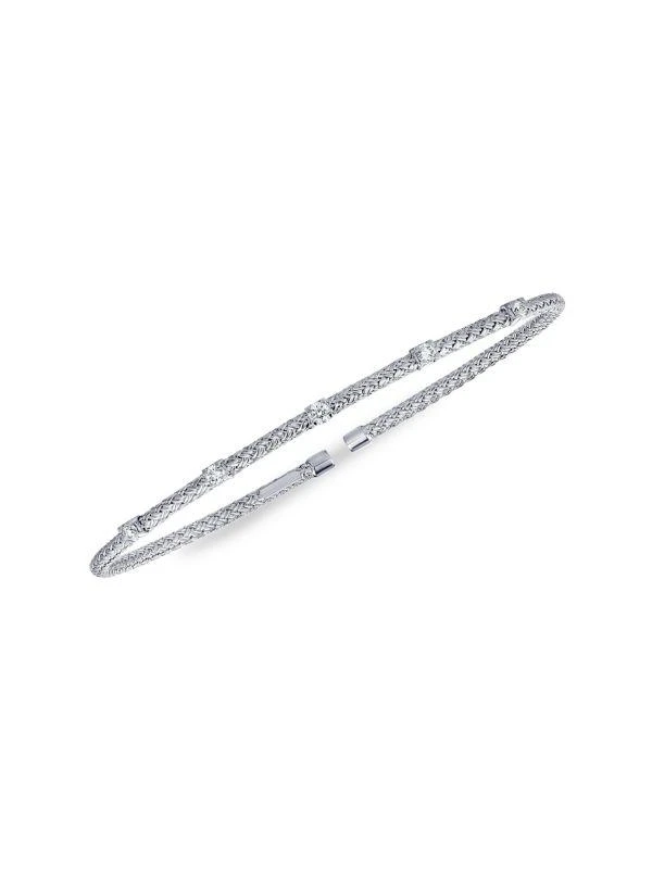 商品Saks Fifth Avenue|14K White Gold & Diamond Station Rope Bangle Bracelet,价格¥10134,第1张图片