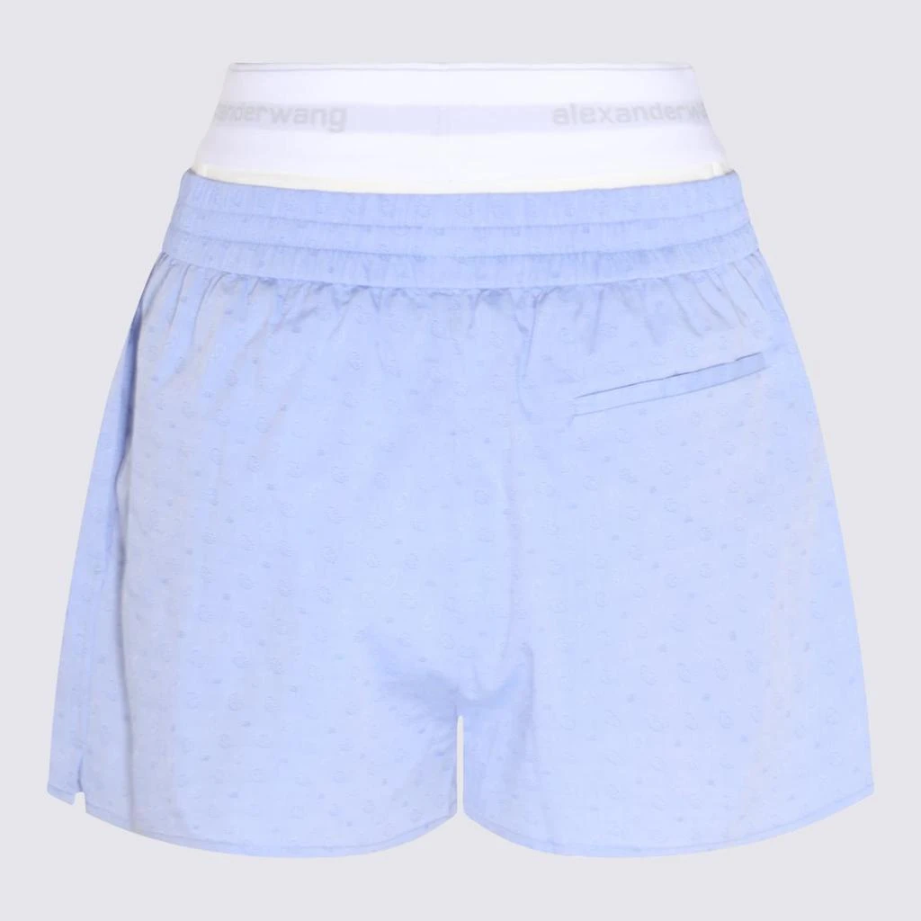 商品Alexander Wang|ALEXANDER WANG CHAMBRAY BLUE COTTON PAISLEY ELASTIC SHORTS,价格¥2487,第4张图片详细描述