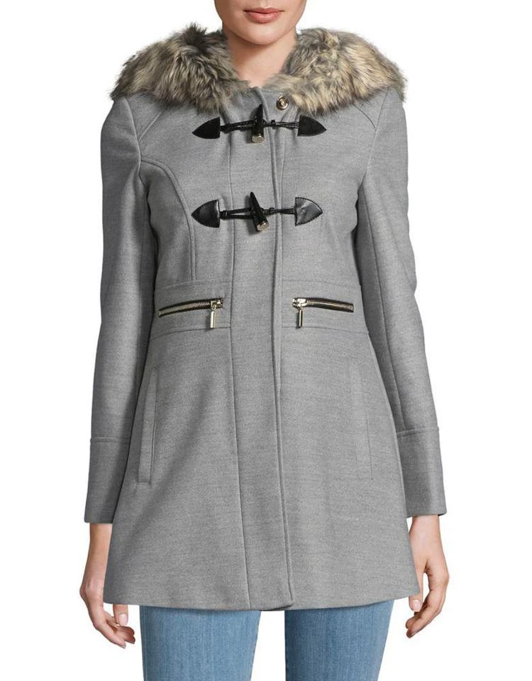 商品Miss Selfridge|Faux Fur Trim Duffle Jacket,价格¥470,第1张图片