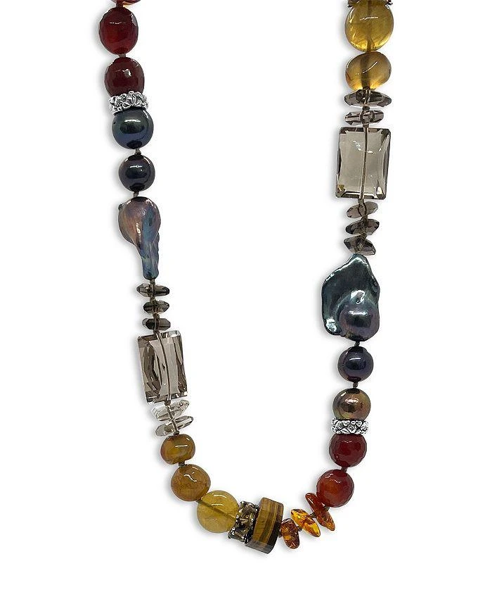 商品Stephen Dweck|Sterling Silver Terraquatic Multi Gemstone Statement Necklace, 18",价格¥17152,第1张图片