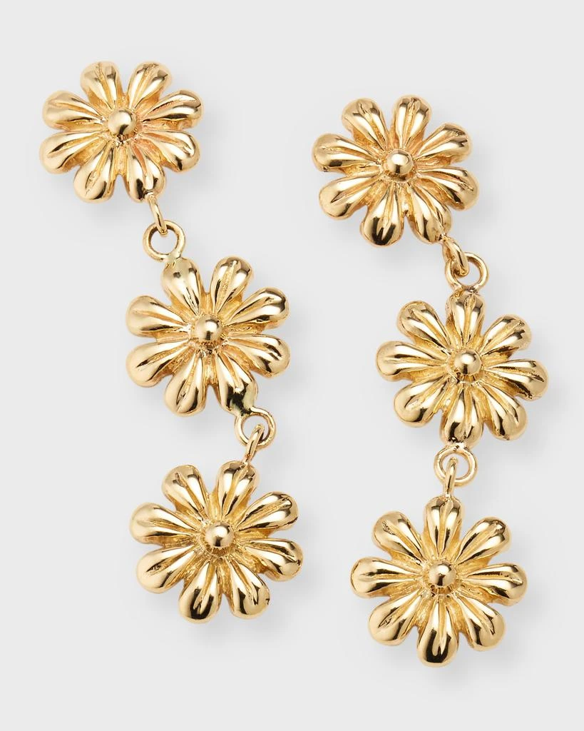 商品POPPY FINCH|14k Yellow Gold Triple Daisy Earrings,价格¥4423,第3张图片详细描述