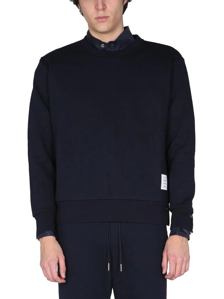 商品Thom Browne|THOM BROWNE SWEATSHIRT WITH TRICOLOR INLAY,价格¥3465,第1张图片