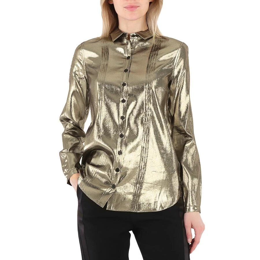 商品Burberry|Burberry Ladies Pintuck Detail Silk Shirt, Brand Size 2 (US Size 0),价格¥644,第1张图片
