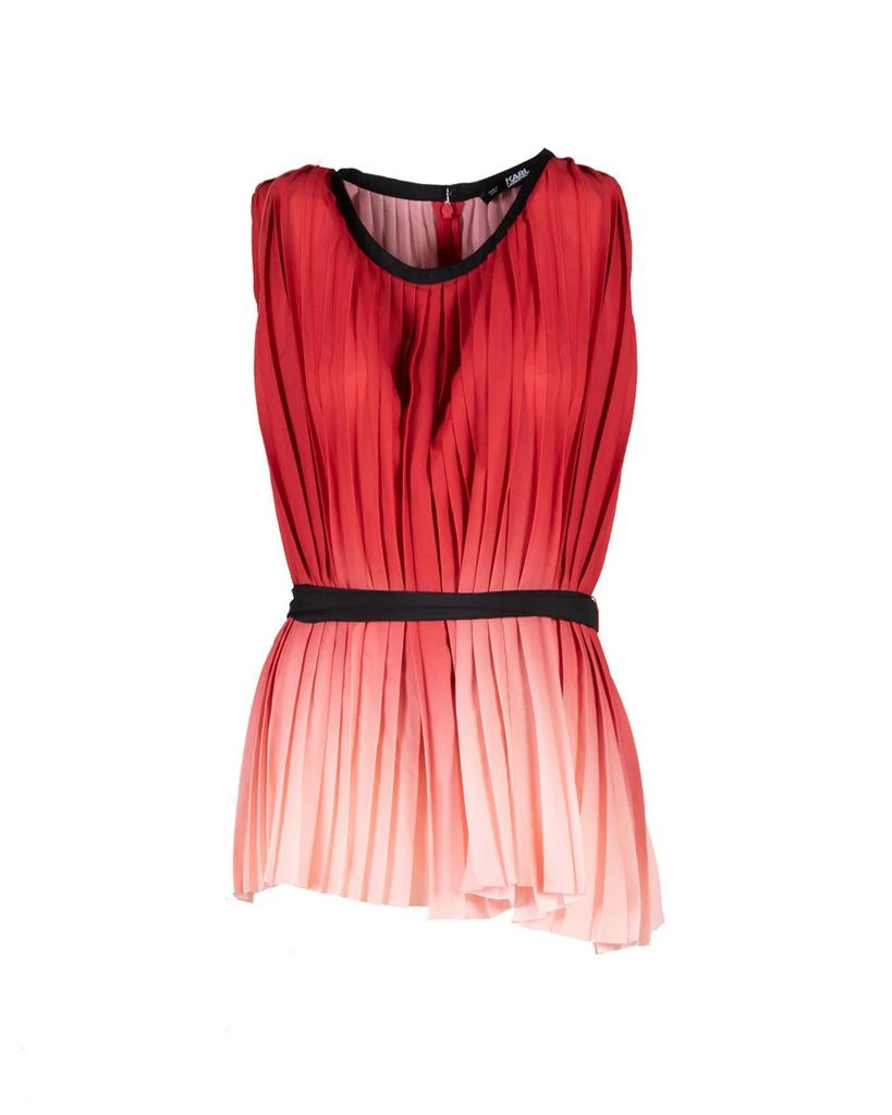商品Karl Lagerfeld Paris|Karl Lagerfeld Pleated Ombre Belted-Waist Top,价格¥1829,第1张图片