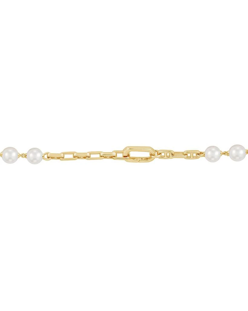 Cultured Freshwater Pearl Station Collar Necklace in 14K Yellow Gold, 18" 商品