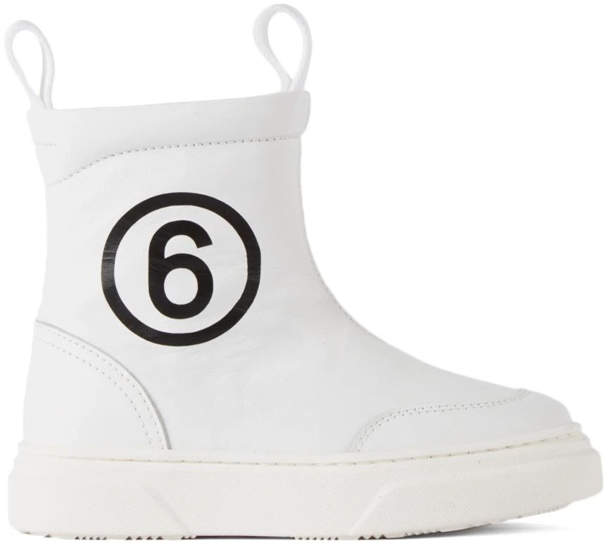 商品MAISON MARGIELA|Kids White Logo Slip-On Boots,价格¥853,第1张图片