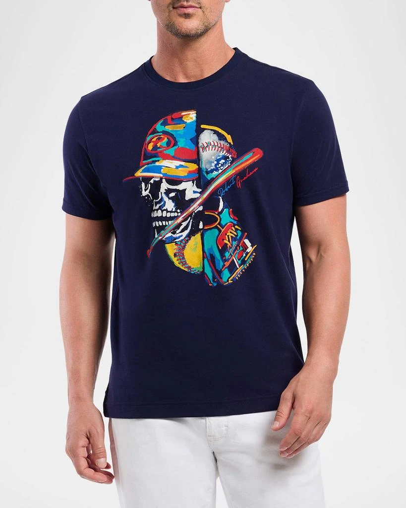 商品Robert Graham|Men's Skull Slugger Graphic T-Shirt,价格¥750,第4张图片详细描述