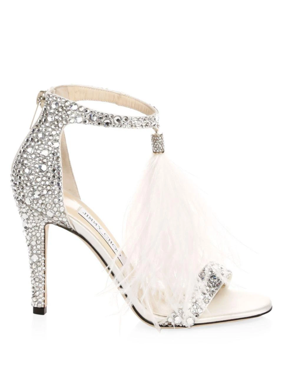 商品Jimmy Choo|Jimmy Choo - Viola Feather-Tassel Crystal-Embellished Satin Sandals,价格¥5706,第5张图片详细描述