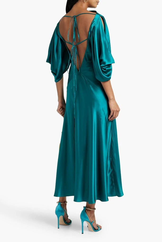 商品ROKSANDA|Self cutout draped silk-satin midi dress,价格¥7588,第3张图片详细描述