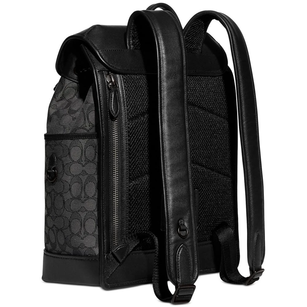 商品Coach|Signature Jacquard League Flap Backpack,价格¥4414,第3张图片详细描述