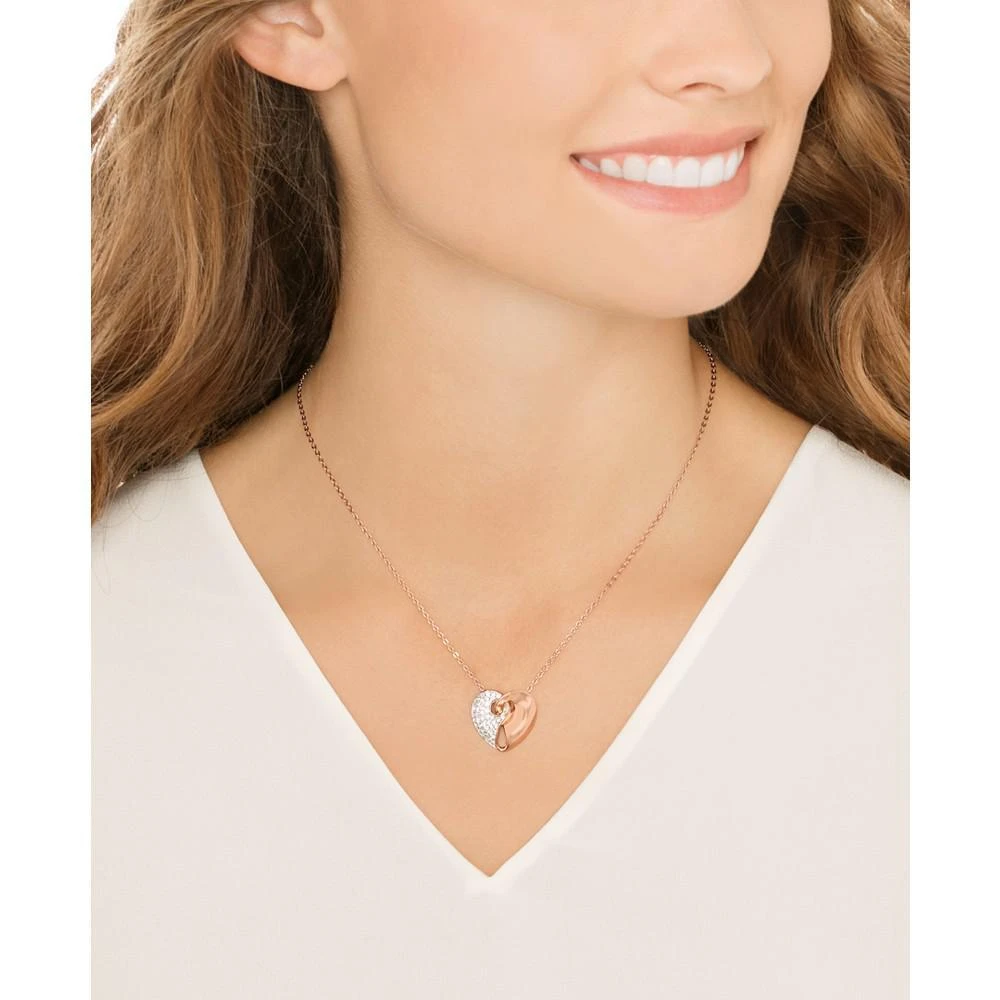 商品Swarovski|Two-Tone Pavé Heart Pendant Necklace,价格¥744,第3张图片详细描述