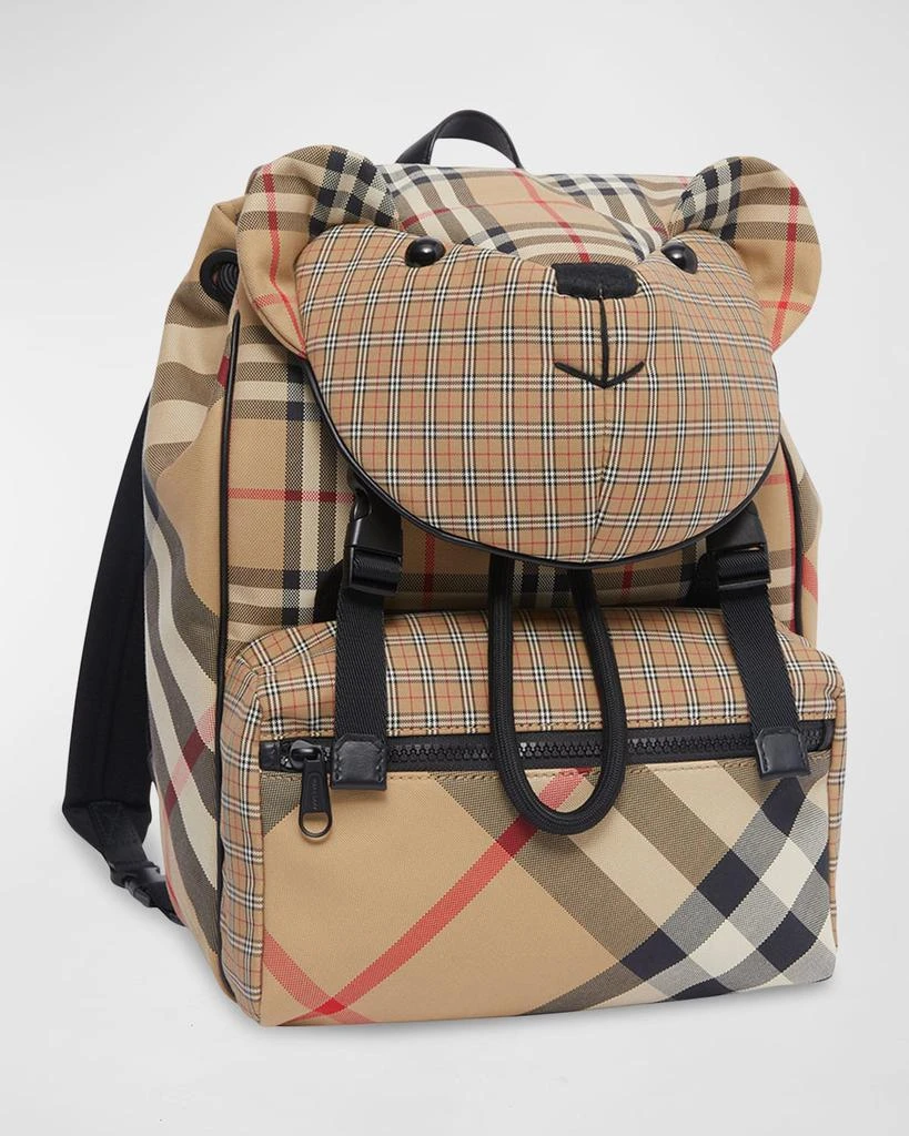 商品Burberry|Kid's Thomas 3D Teddy Check-Print Backpack,价格¥3729,第2张图片详细描述