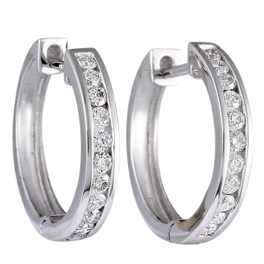 商品LB Exclusive|14K White Gold 0.50 ct Diamond Small Hoop Earrings,价格¥4790,第1张图片