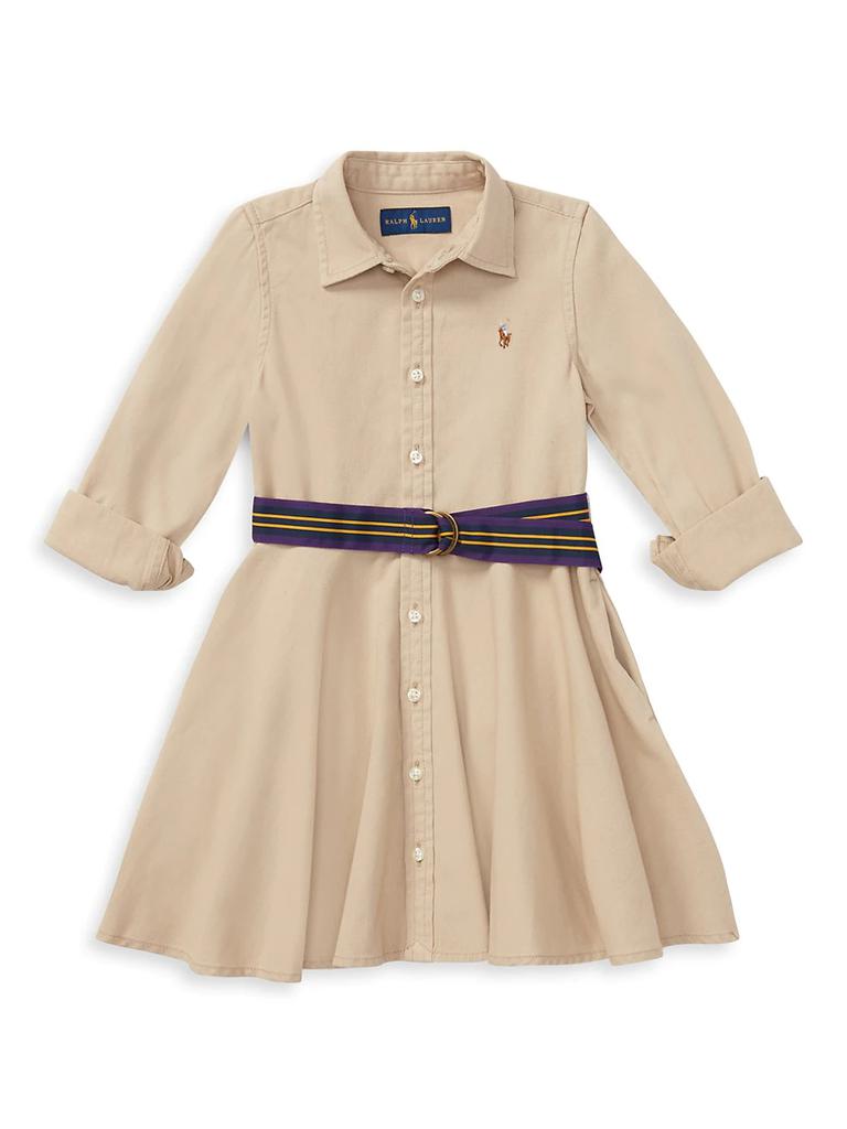 Little Girl's & Girl's Belted Chino Dress商品第2张图片规格展示