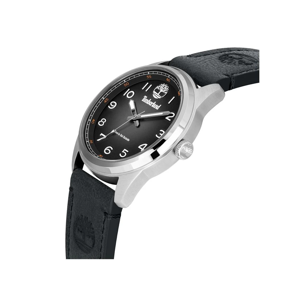 商品Timberland|Men's Northbridge Black Leather Strap Watch 45mm,价格¥892,第2张图片详细描述