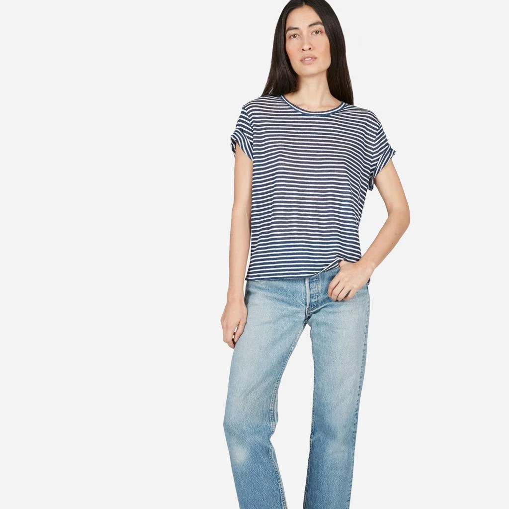 商品Everlane|亚麻方形宽松T恤-条纹,价格¥260,第3张图片详细描述